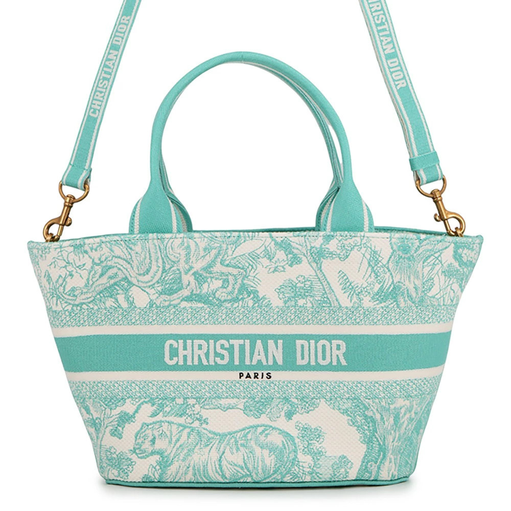 Christian Dior handbag Toile de Jouy embroidered Panier Chapeau bag